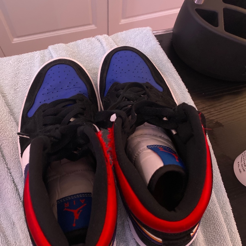 Jordan 1 mid red blue purple